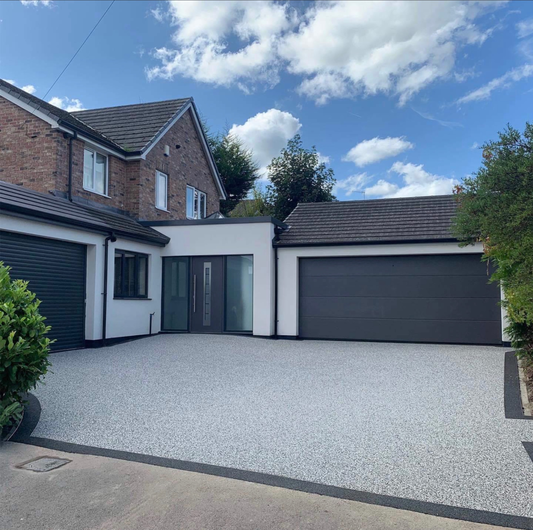 Modern grey resin driveway